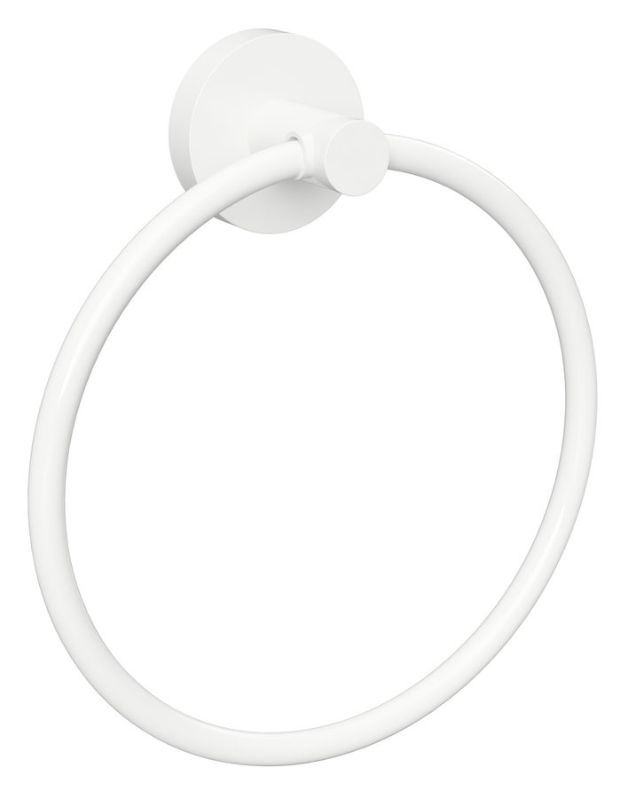 X-ROUND WHITE držiak uterákov kruh, biela mat