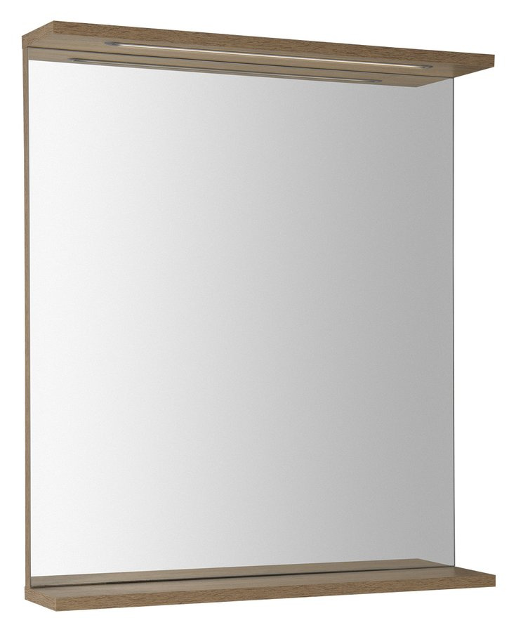 KORIN STRIP zrkadlo s LED osvetlením 60x70x12cm, dub platin