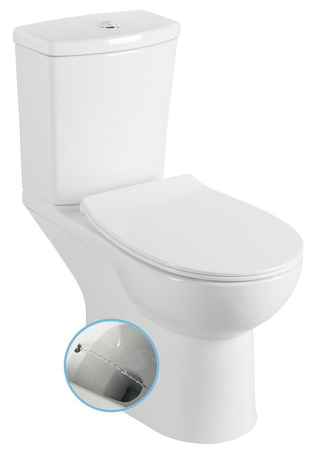 KAIRO CLEANWASH WC kombi s bidetovou sprškou, zadný odpad, splachovací mechanizmus