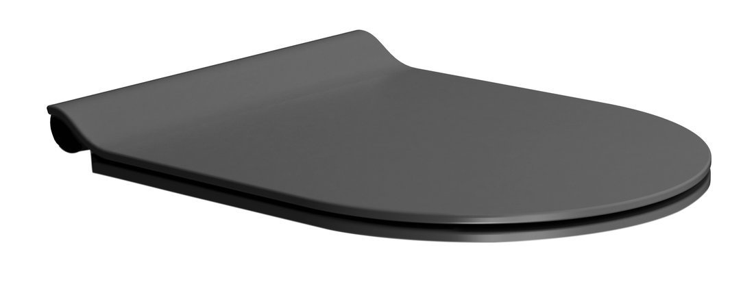 WC sedátko, SLIM, Soft Close, Quick Release, čierna mat/chróm