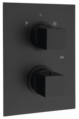 DIMY podomietková sprchová termostatická batéria, 2 výstupy, čierný