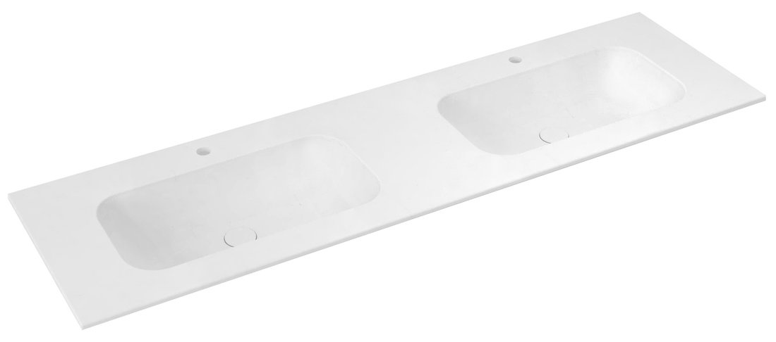ARUBA dvojumývadlo, 210x51,5 cm, Rockstone biela matná