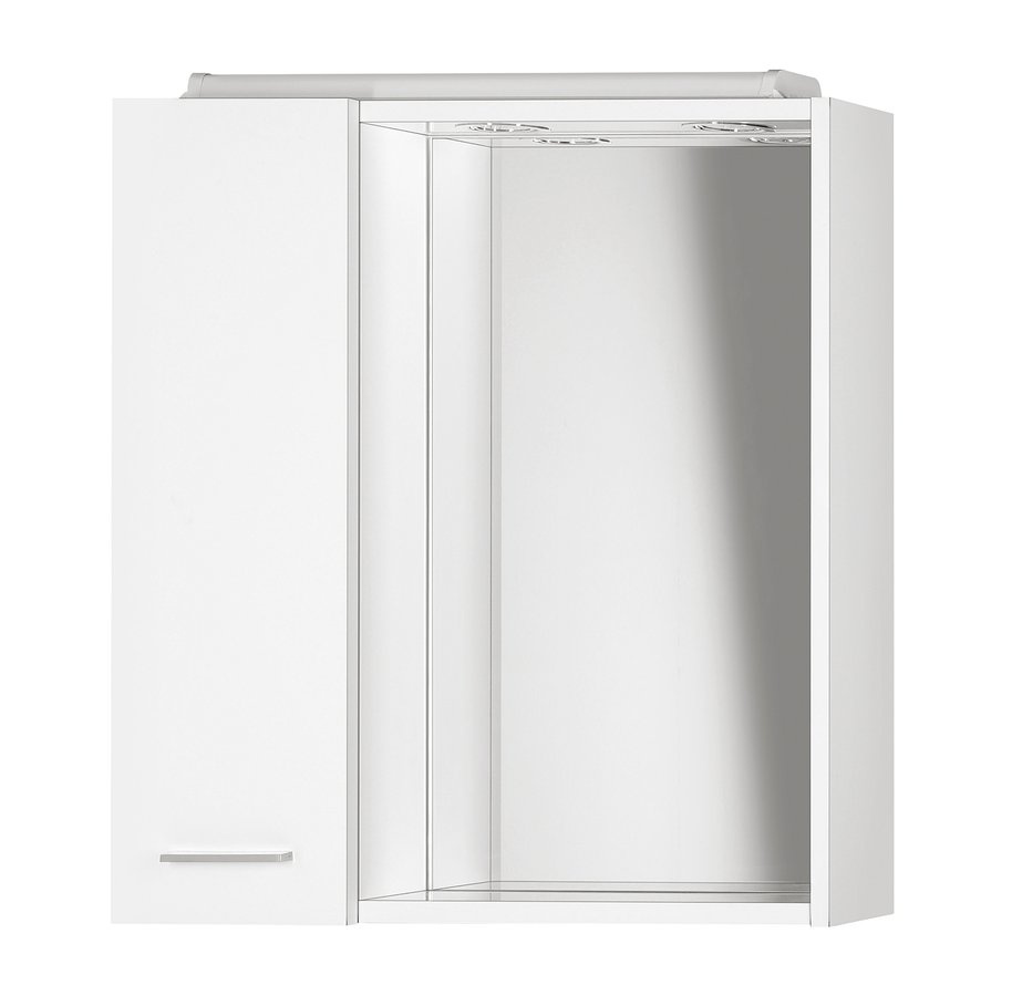 ZOJA/KERAMIA FRESH galérka s LED osvetlením, 60x60x14cm, ľavá, biela
