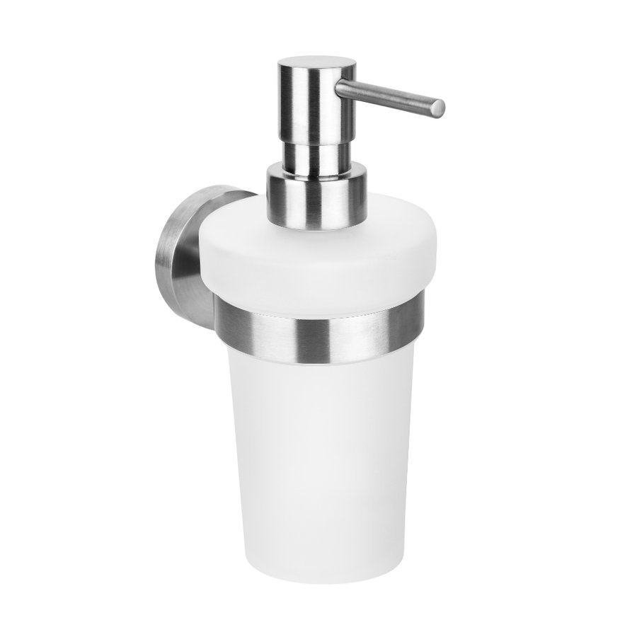 X-STEEL dávkovač mydla 230ml, mliečne sklo, nerez mat